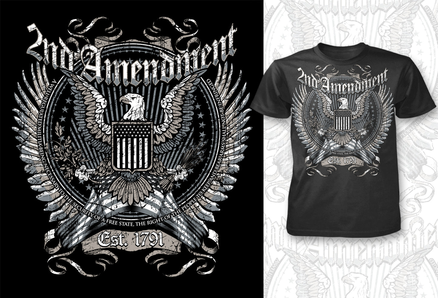 2nd Amendment Eagle Tee - Black