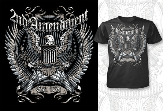 2nd Amendment Eagle Tee - Black