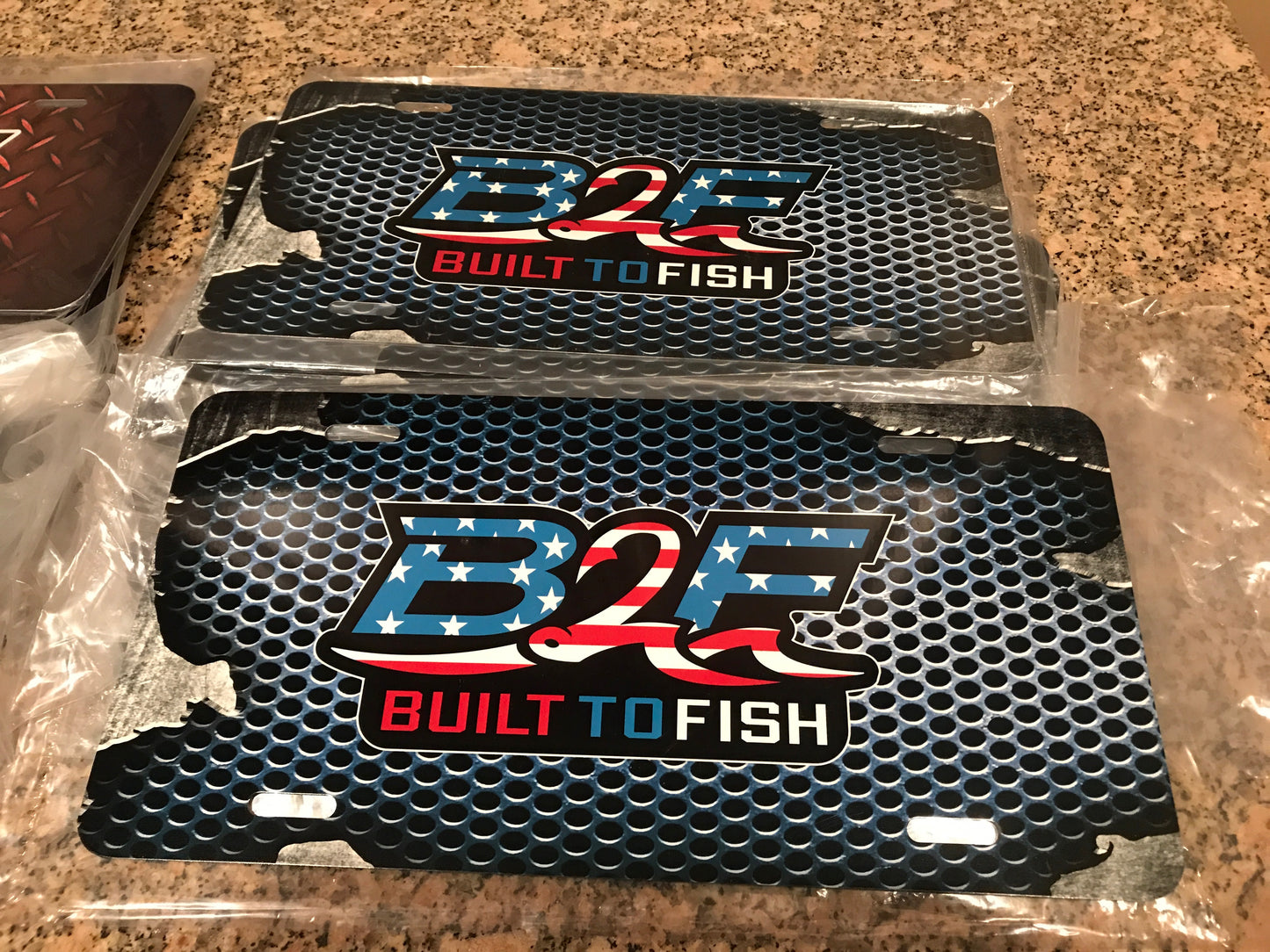 Built to Fish / License Plate - Blue
