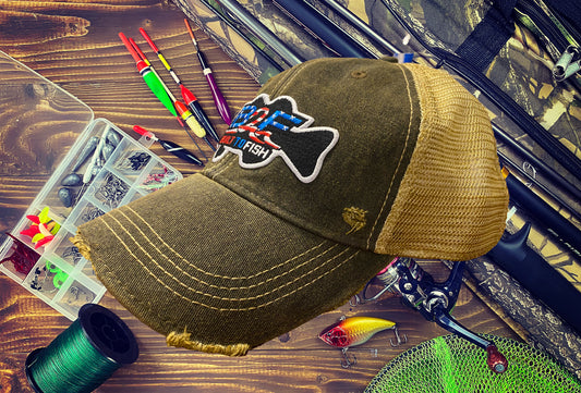 Built to Fish / Distressed Snapback Cap with B2F Patch