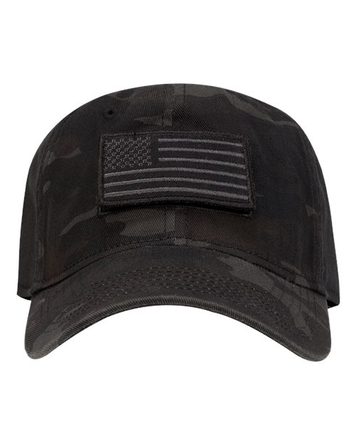 American Flag Patch - Tactical Cap - Black Camo Version