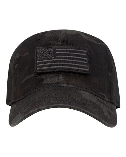 American Flag Patch - Tactical Cap - Black Camo Version