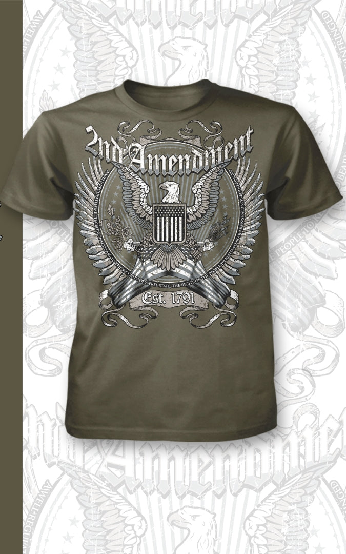 2nd Amendment Eagle Tee - Military Green