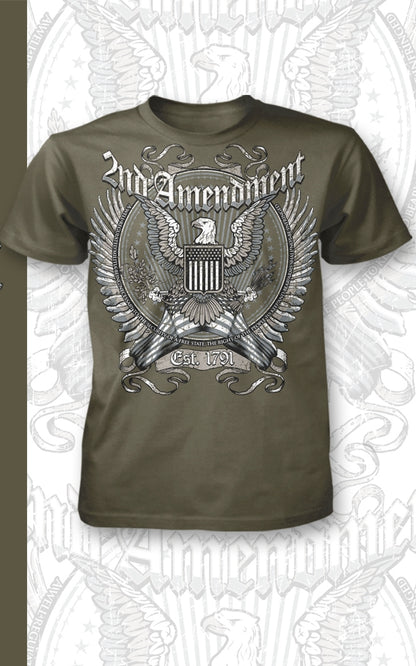 2nd Amendment Eagle Tee - Military Green