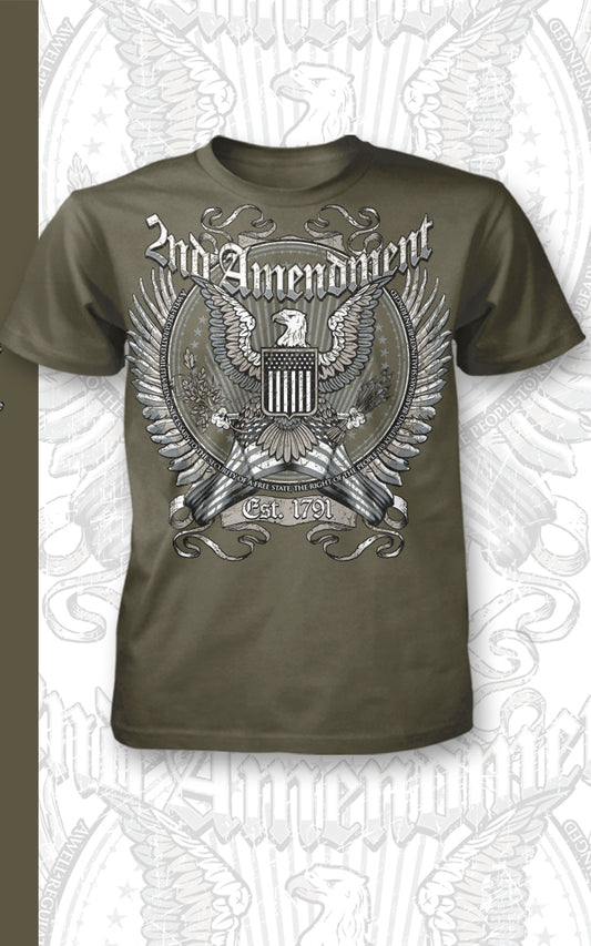 2nd Amendment Eagle Tee - Military Green