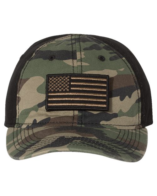 American Flag Patch - Tactical Cap - Green Camo Version