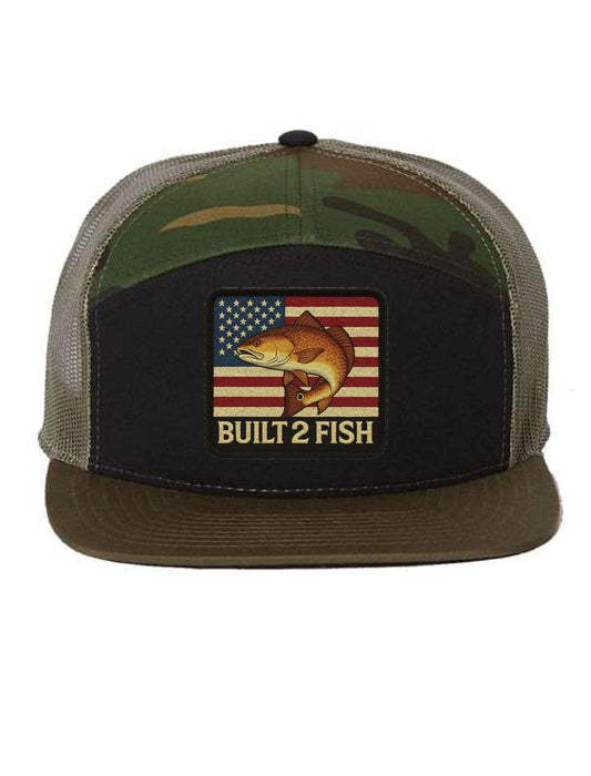 Built 2 Fish American Redfish Patch - 7 Panel