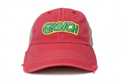 Grinch Christmas Cap - Distressed Snapback