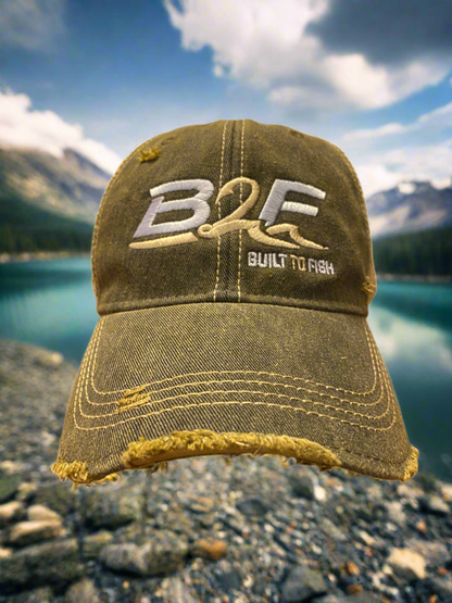 Built to Fish / Distressed Snapback Cap