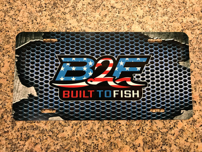 Built to Fish / License Plate - Blue