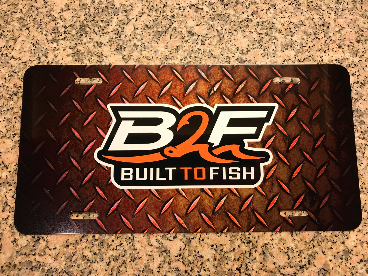 Built to Fish / License Plate - Orange