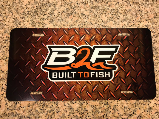 Built to Fish / License Plate - Orange