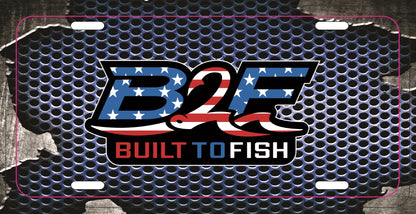 Built to Fish / License Plate - Blue